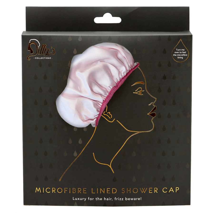 Pink Shower Cap - Microfibre Lined - Dilly's Collections -  Hair Beauty and Lifestyle Products Australia