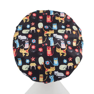 Cat Print Shower Cap - Microfibre lined - Dilly's Collections - Hair Beauty and Lifestyle Products Australia