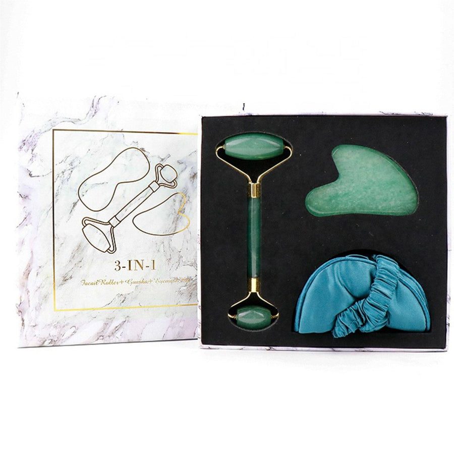 Facial Roller - Adventurine - Gua Sha Set & Silk Eye Mask - Dilly's Collections -  Hair Beauty and Lifestyle Products Australia