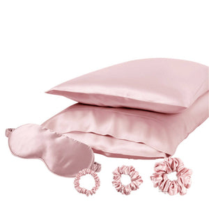 Silk Pillow Sleep Set - Pink - 100% Mulberry Silk - Dilly's Collections -  Hair Beauty and Lifestyle Products Australia