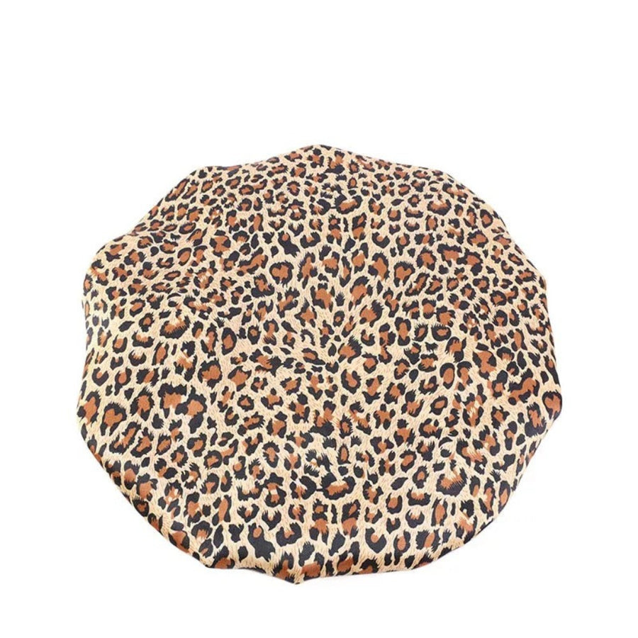 Sleeping Cap - Leopard Print Satin - Dilly's Collections -  Hair Beauty and Lifestyle Products Australia
