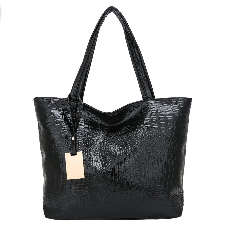 Tote - Black Vegan Leather - Dilly's Collections - Hair Beauty and Lifestyle Products