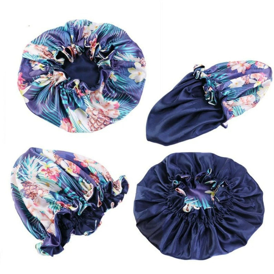 Sleeping Cap - Floral Satin - Extra Large - Dilly's Collections - Hair Beauty and Lifestyle Products Australia
