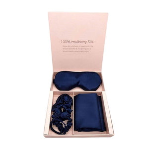 Silk Pillowcase Sleep Set - Navy - 100% Mulberry Silk - Dilly's Collections - Hair Beauty and Lifestyle Products Australia